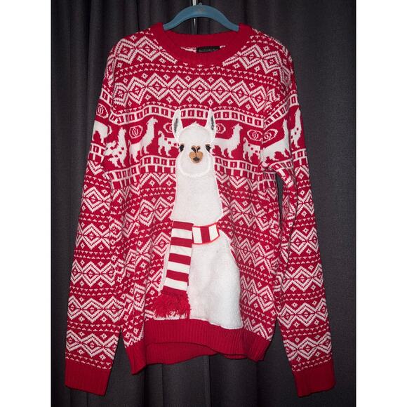 Ugly Christmas Sweater Sweaters - Ugly Christmas Sweater Xmas Size Large Llama